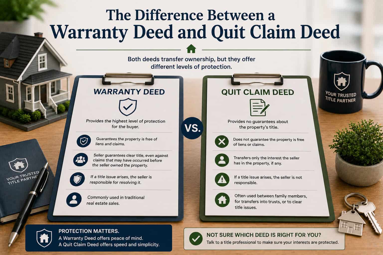 The Difference Between a Warranty Deed and Quit Claim Deed